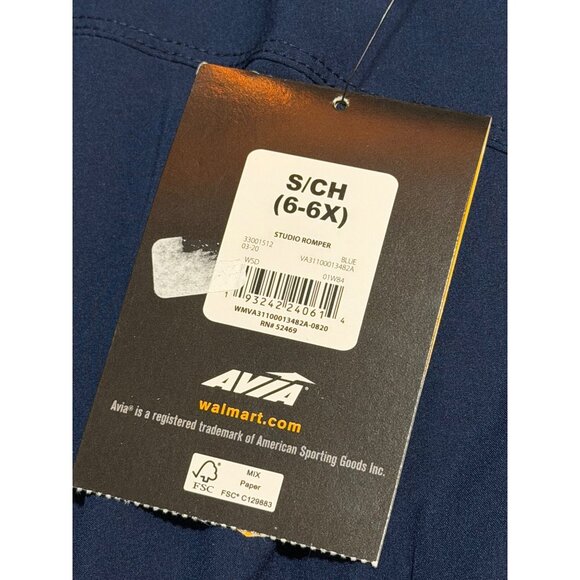 NWT Avia Studio Girls Small 6/6X Navy Hooded Romper One-Piece Casual Activewear - Picture 5 of 5